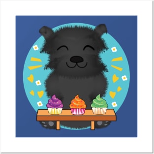 Affenpinscher eating cupcakes, Cute Affenpinscher, affenpinscher breed, i love my affenpinscher, funny affenpinscher, affenpinscher puppy, cute pets, Monkey Terrier, Baking Lover, cute animal friendly Posters and Art